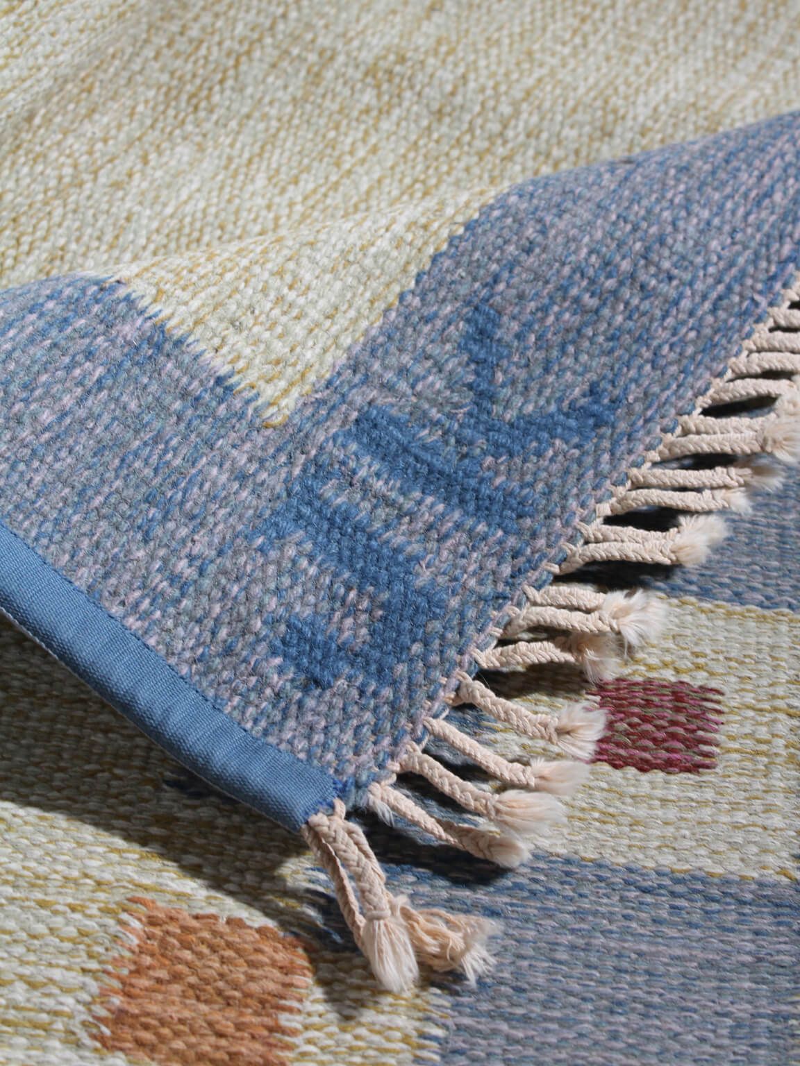 Karin Jönsson Swedish Mid Century Geometric Wool Kilim 171x252cm photo furniture