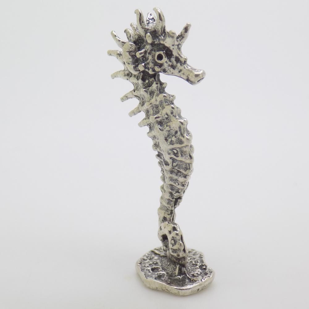 Vintage Italian Handmade Silver Seahorse Miniature, 1970s photo 158.0