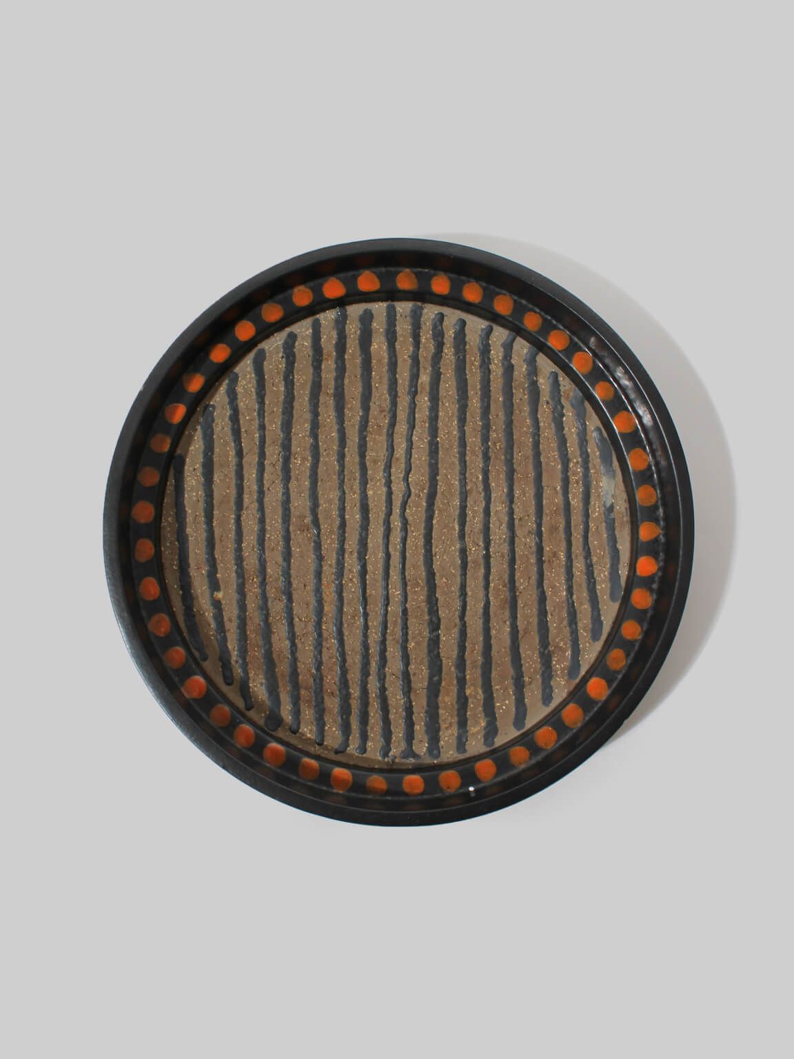 Mari Simmulson Geometric Large Ceramic Bowl, Sweden, 1960s