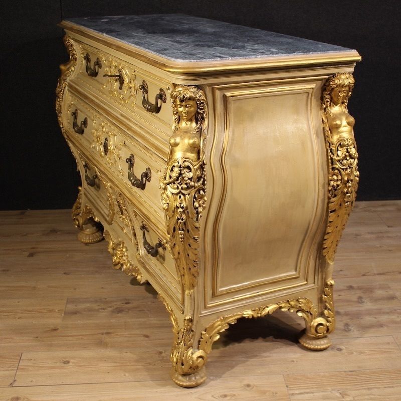 photo furniture Commode italienne laquée et dorée du XXe siècle