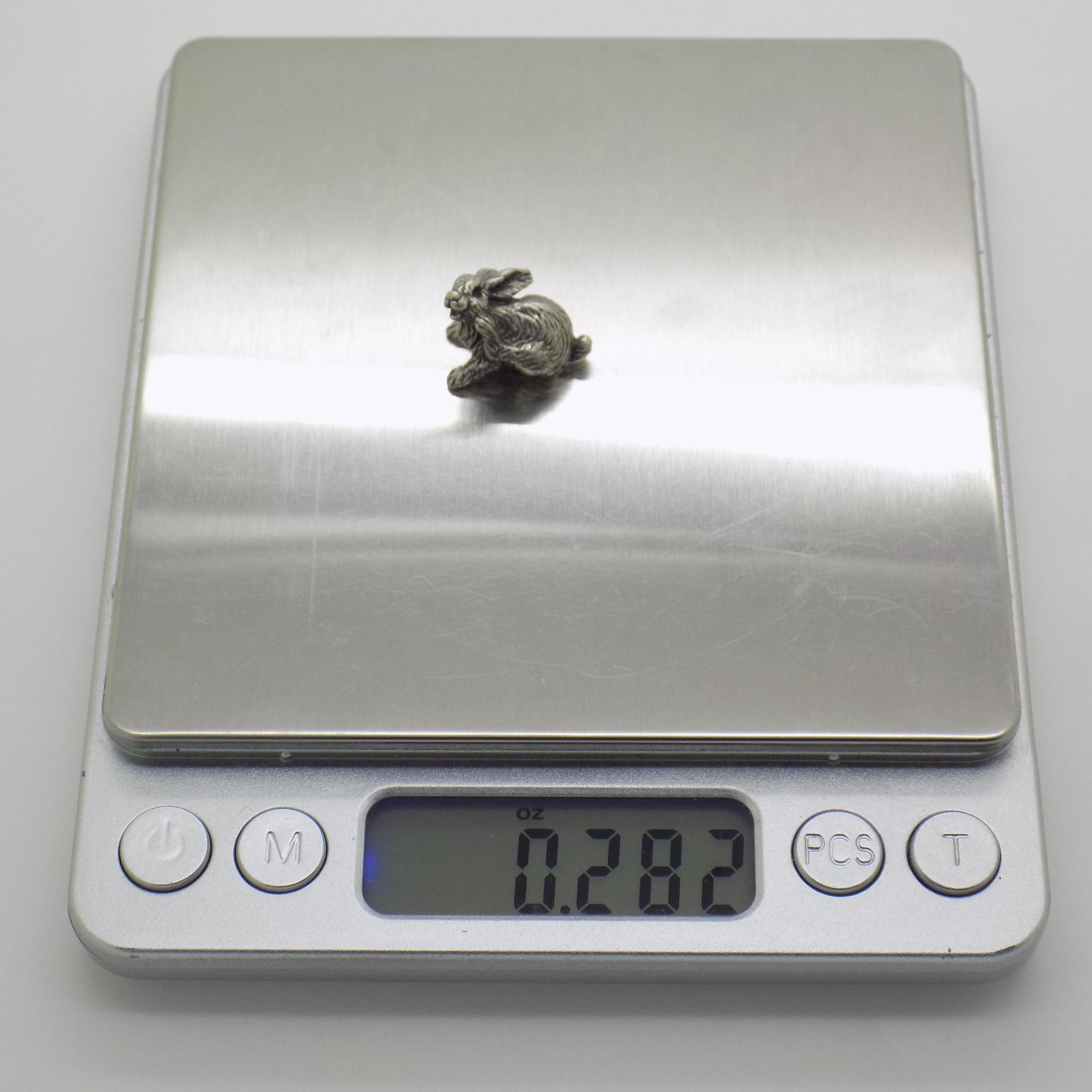 photo furniture Vintage Italian Handmade Genuine Silver Rabbit Figurine, 1980s