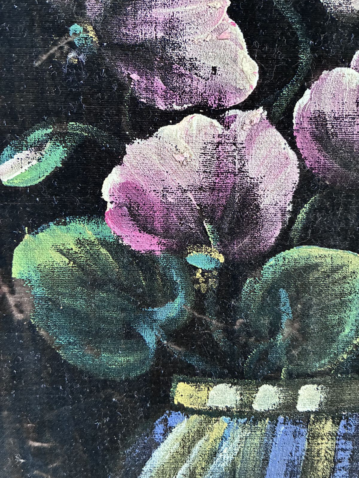 photo furniture Set Vintage Fluwelen Bloemschilderijen, Twee Stillevens Met Bloemen
