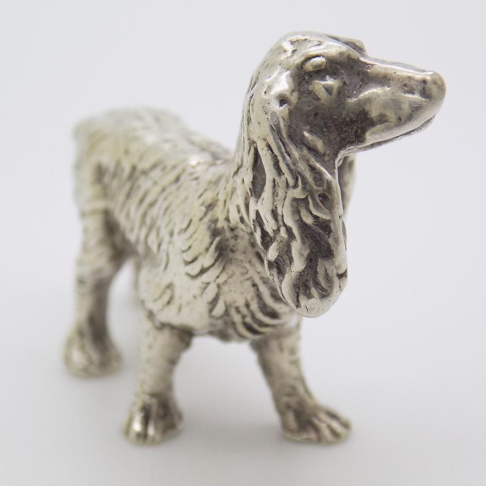 Vintage Italian Handmade Genuine Silver Cocker Spaniel Dog Figurine, 1960s photo buy