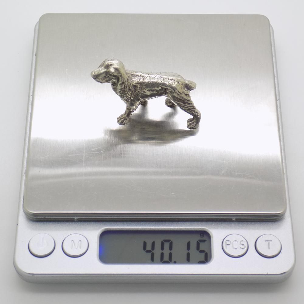 Vintage Italian Handmade Genuine Silver Cocker Spaniel Dog Figurine, 1960s photo vintage