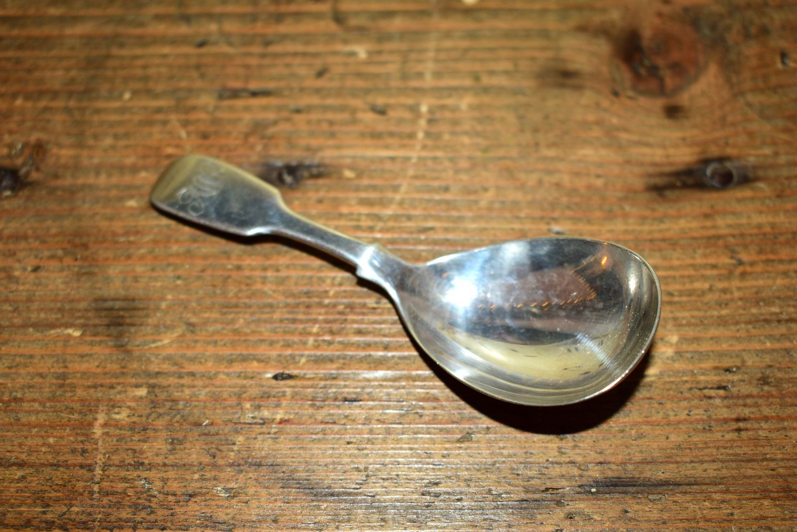 Early Victorian Sterling Silver Caddy Spoon By William Eaton London 1838 photo vinterior