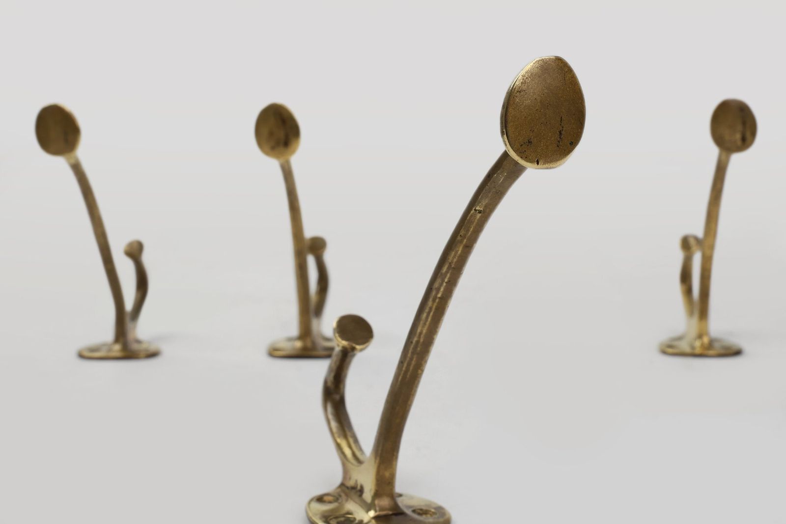 Art Nouveau Brass Wall Hooks From Adolf Loos, Vienna, Austria, 1910s, Set Of 4 photo buy