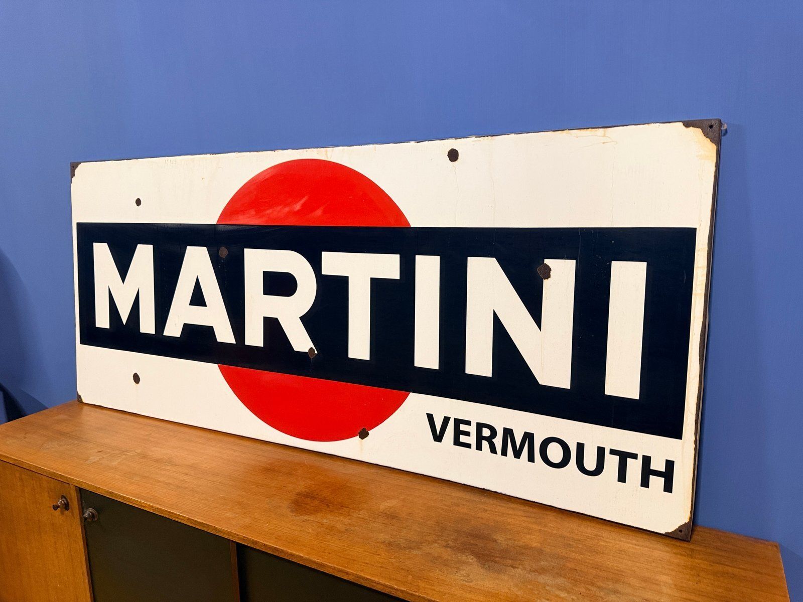 Vintage Martini Vermouth Sign In Enameled Metal, 1960s photo 2223.0