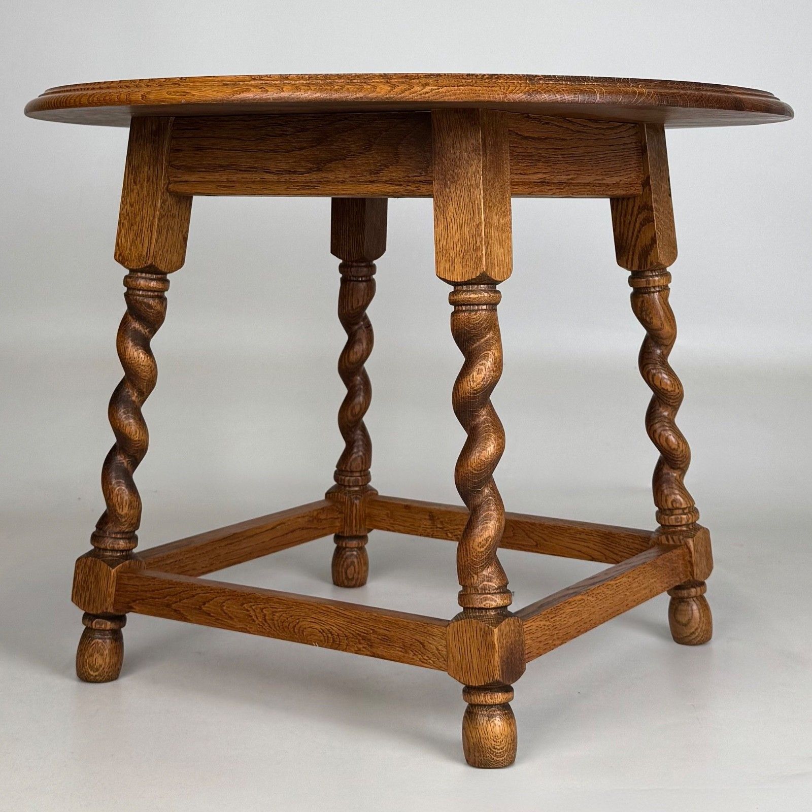 Antique 20th Century Round Edwardian Coffee Table In Oak ( Af 5536 ) photo vinterior
