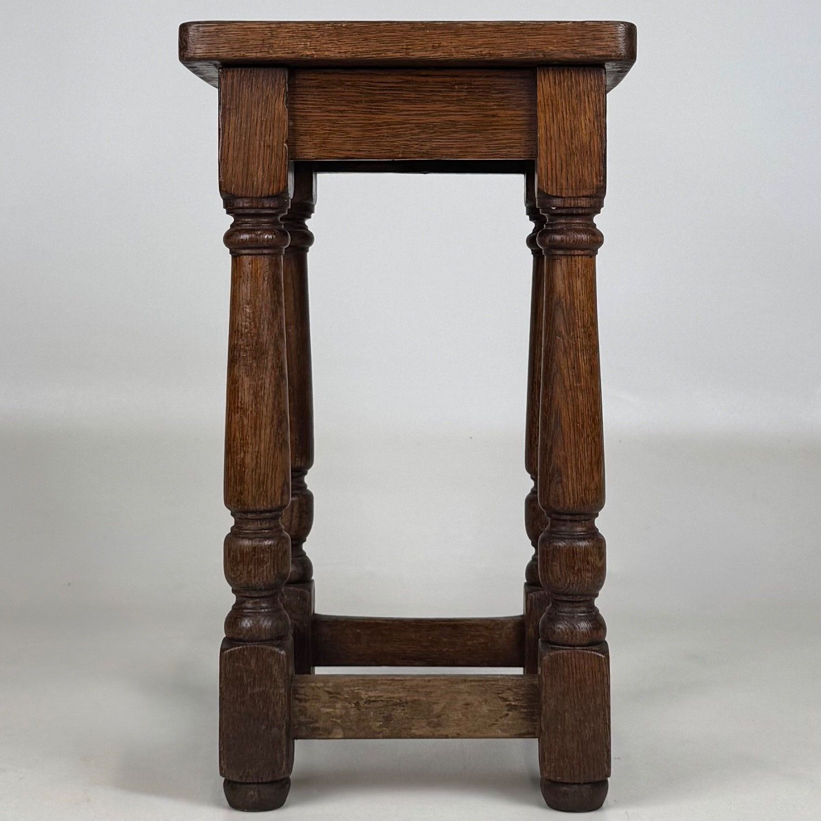 Antique 20th Century Edwardian Set Of 3 Oak Stools ( Af 5540 ) photo furniture