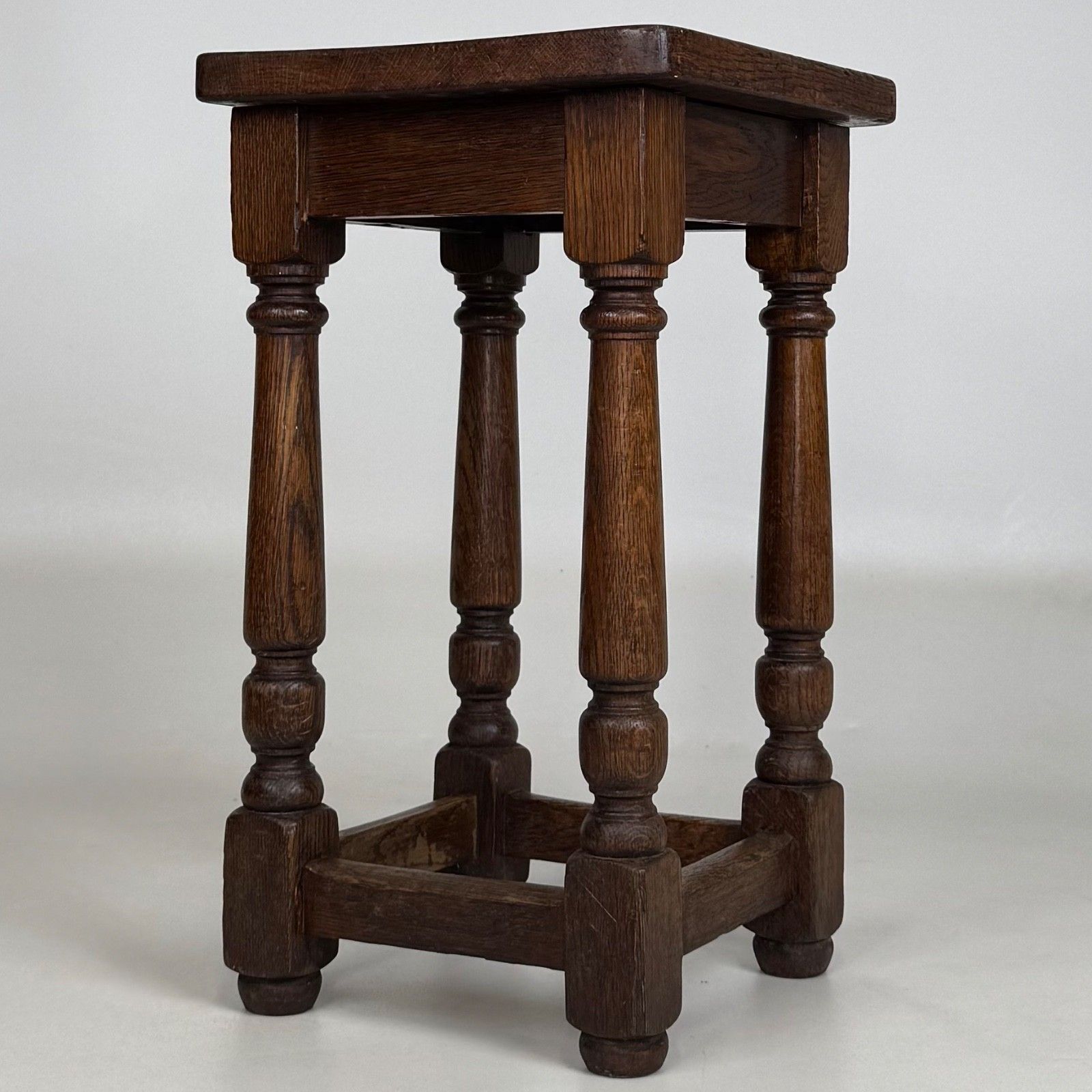 Antique 20th Century Edwardian Set Of 3 Oak Stools ( Af 5540 ) photo 495.0