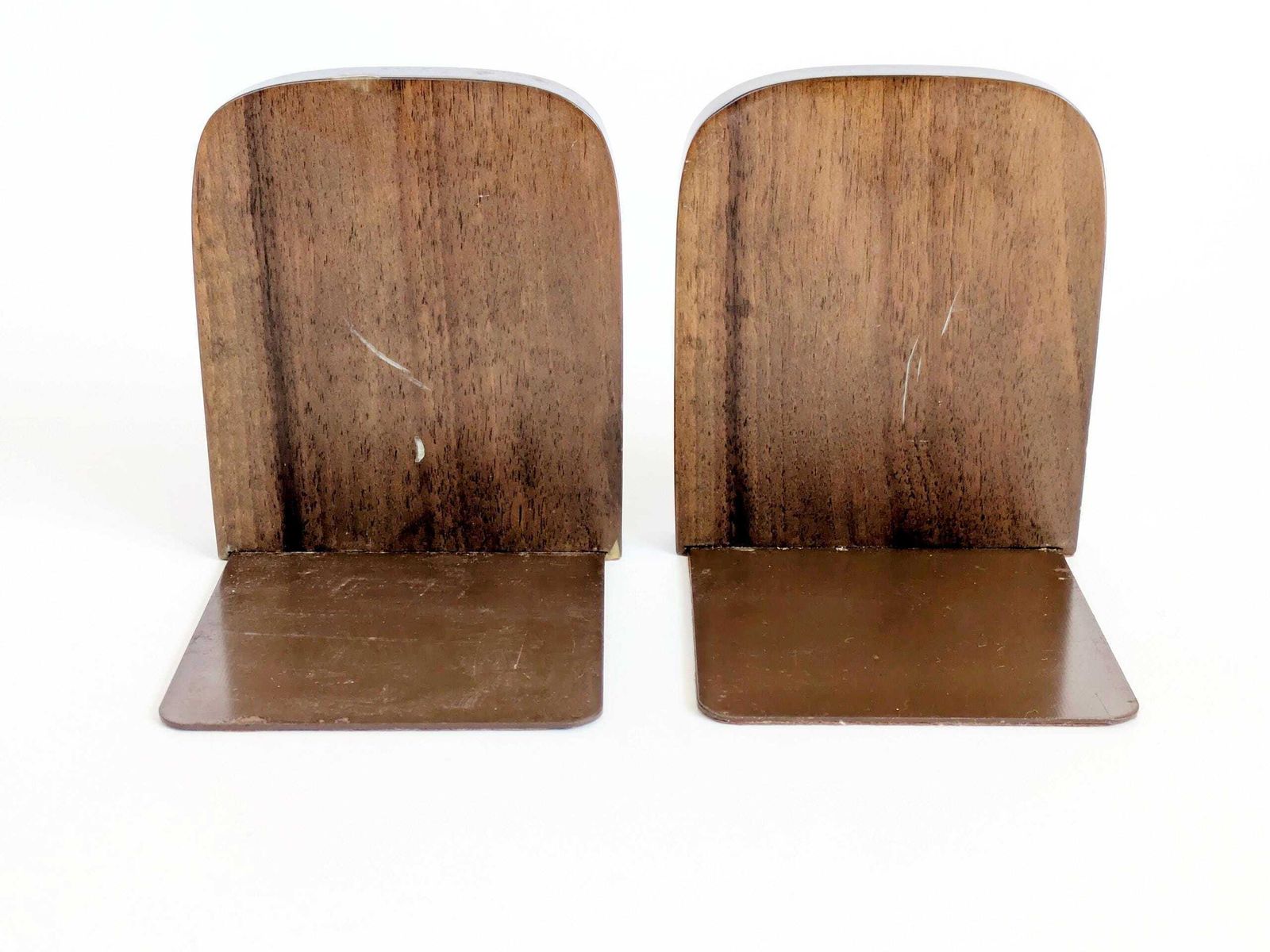 Home Decor Pair Of Vintage Wood Bookends, 1970s Midcentury Floral Design Library Shelf Decor photo