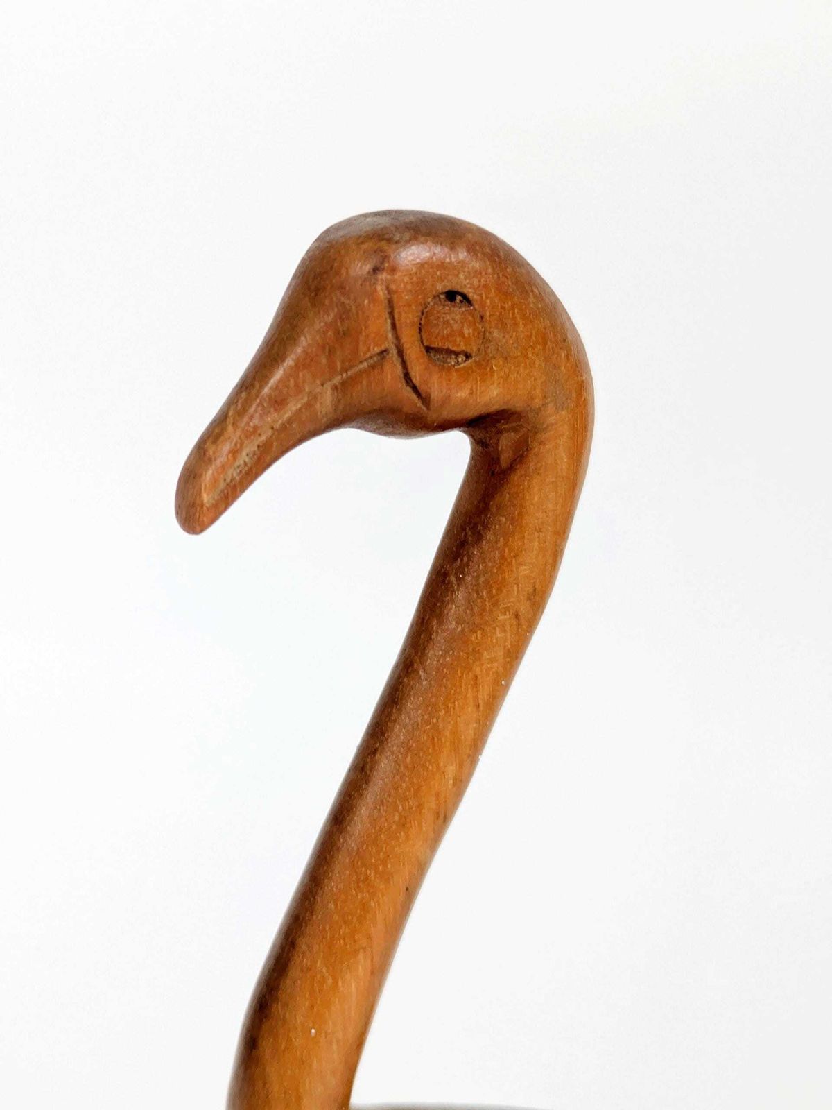 photo for sale Midcentury Teak Wood Crane Sculpture, Hand Carved Bird, Scandinavian Modern Decor