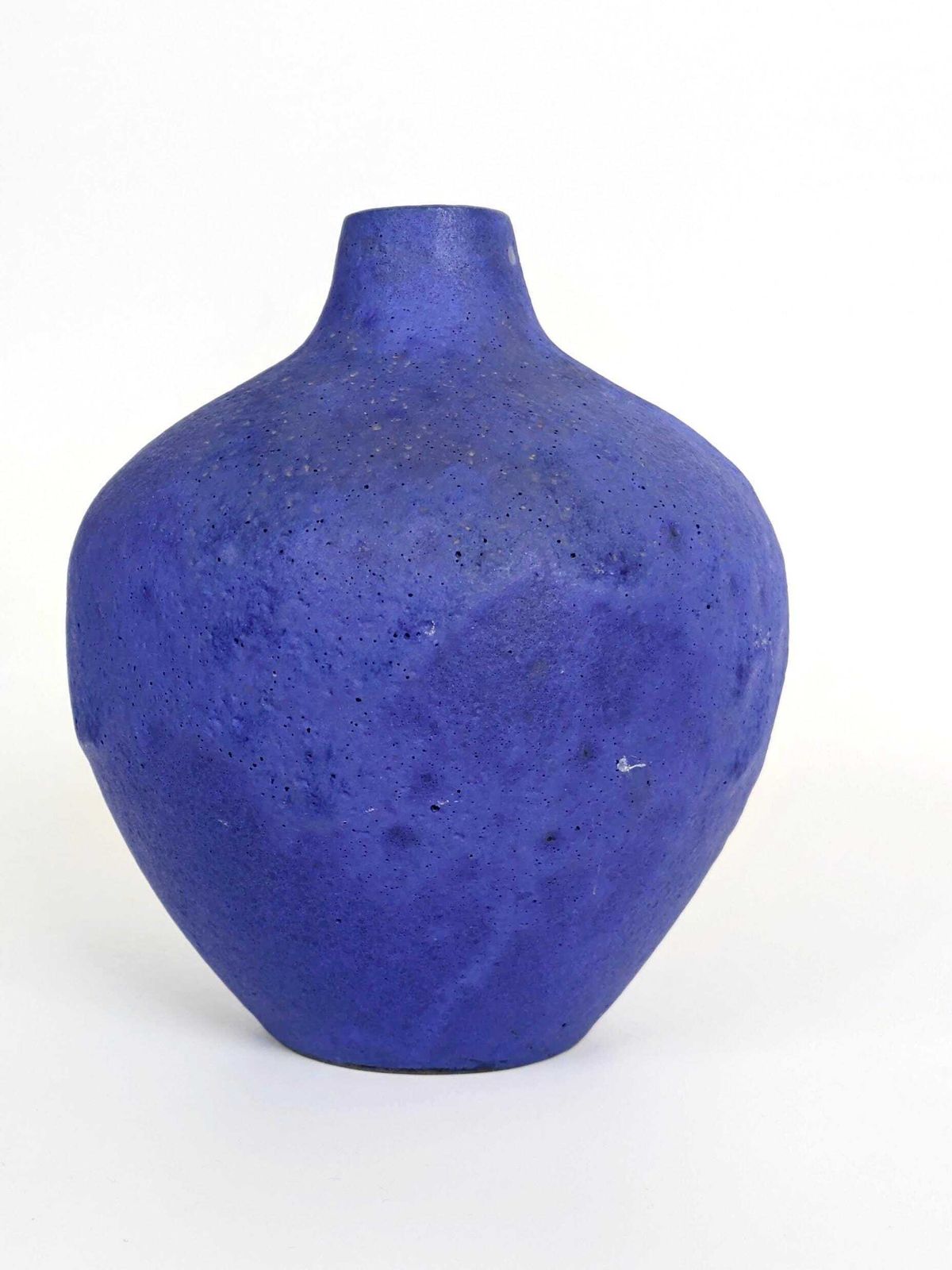 Midcentury Heyne Keramik Vase, Klein Blue Fat Lava Ceramic, West Germany 1960s, Signed photo Home Decor