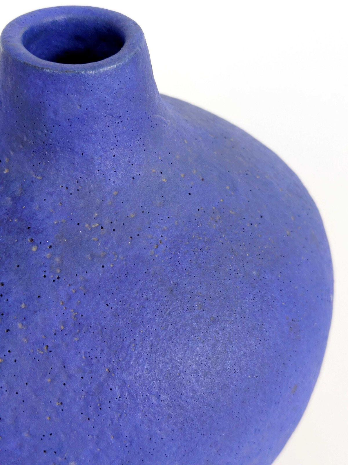 Midcentury Heyne Keramik Vase, Klein Blue Fat Lava Ceramic, West Germany 1960s, Signed photo vintage