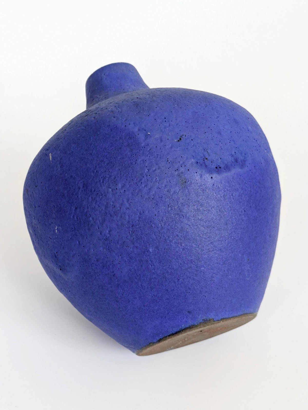 photo for sale Midcentury Heyne Keramik Vase, Klein Blue Fat Lava Ceramic, West Germany 1960s, Signed