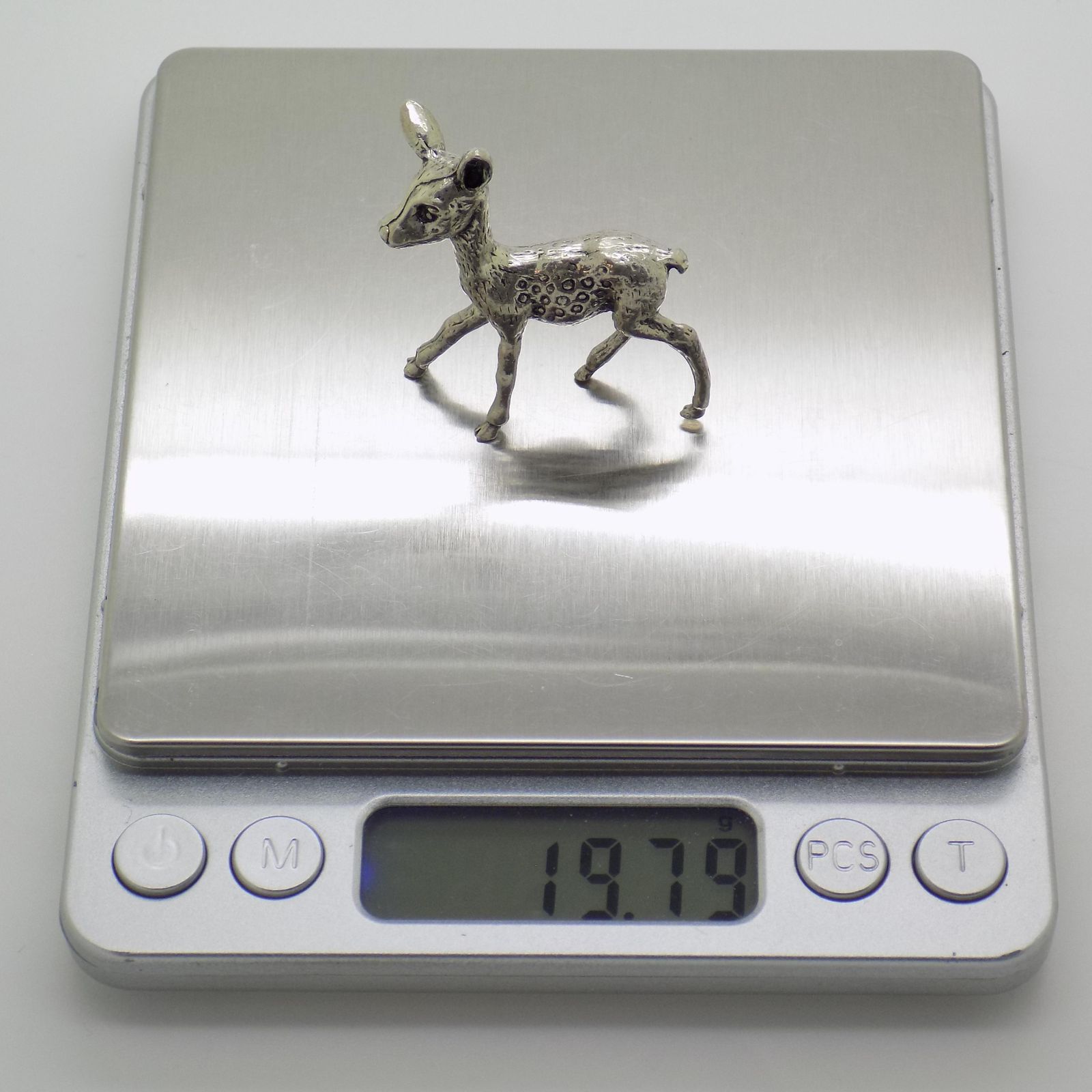 Vintage Italian Handmade Genuine Silver Fawn Deer Figurine, 1970s photo buy