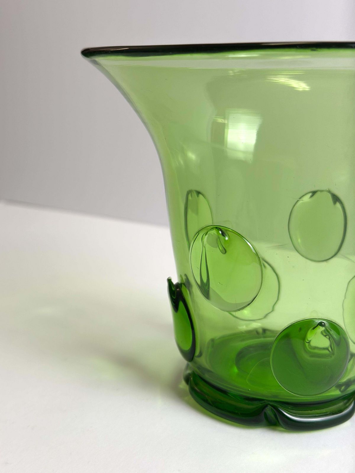 Art Deco Green Glass Vase By Wolfgang Von Wersin, Austria, 1924 photo vintage