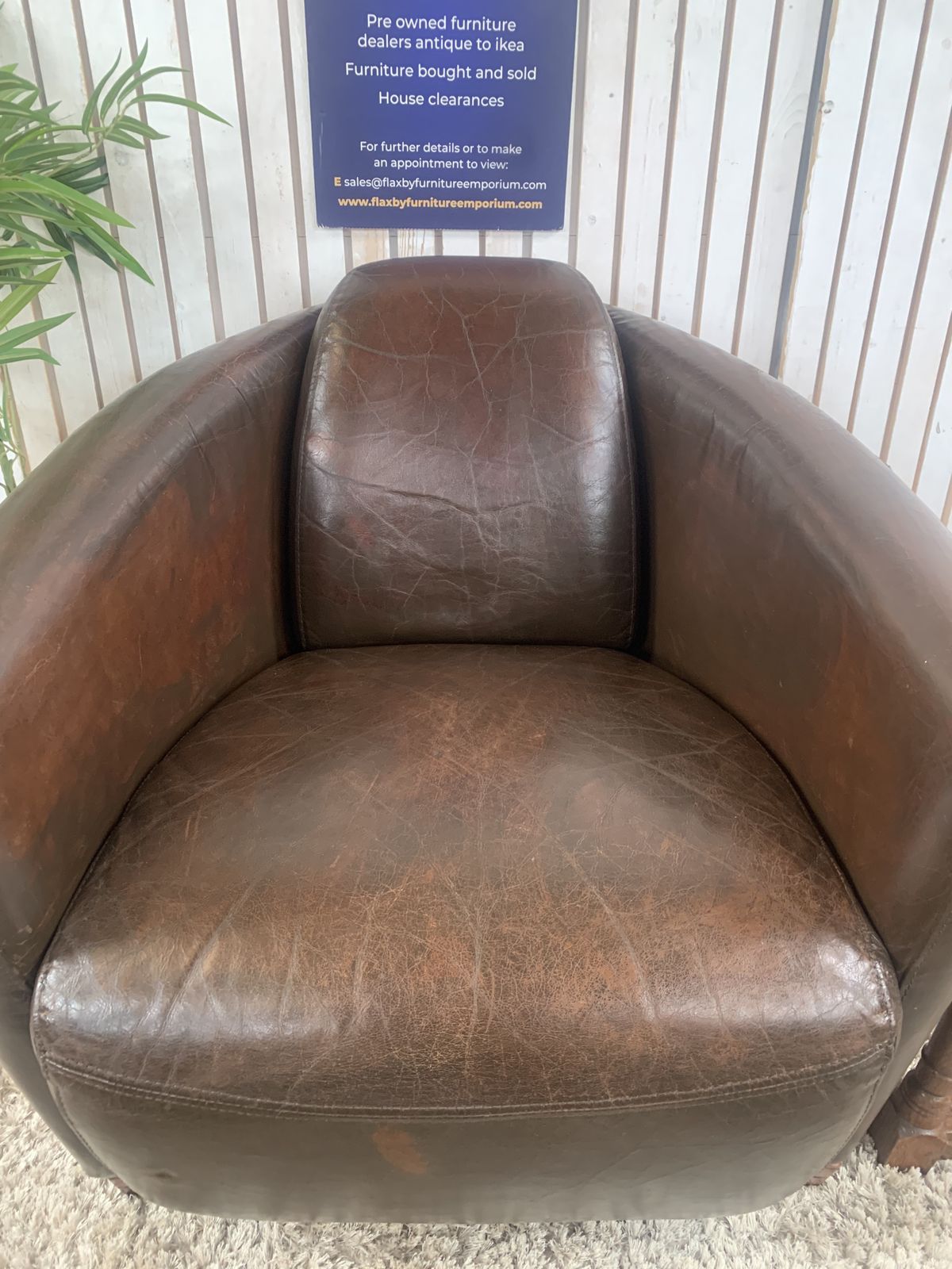 Timothy Oulton Halo Mars Aviator Rocket Leather Club Armchair Cigar Brown Vintage photo buy