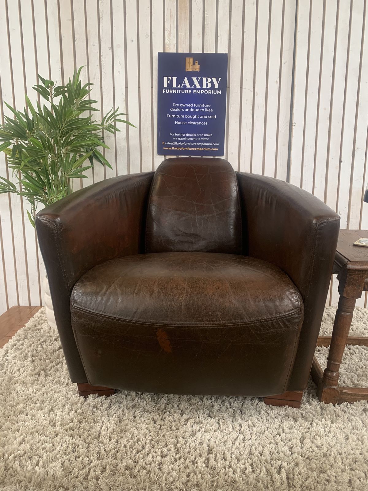 photo furniture Timothy Oulton Halo Mars Aviator Rocket Leather Club Armchair Cigar Brown Vintage