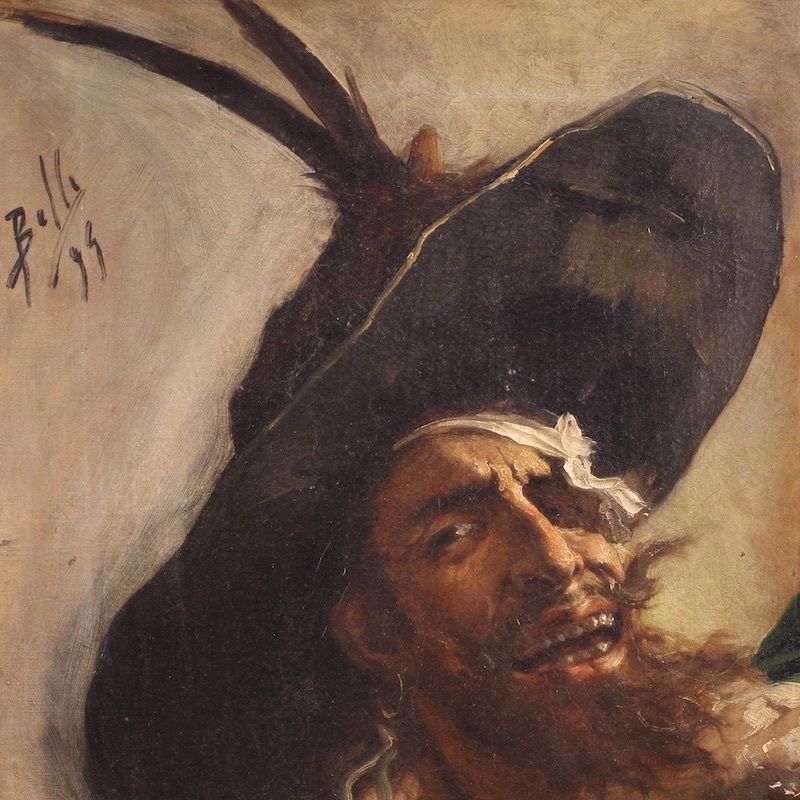photo for sale Tableau espagnol, portrait d'un pirate, 1895