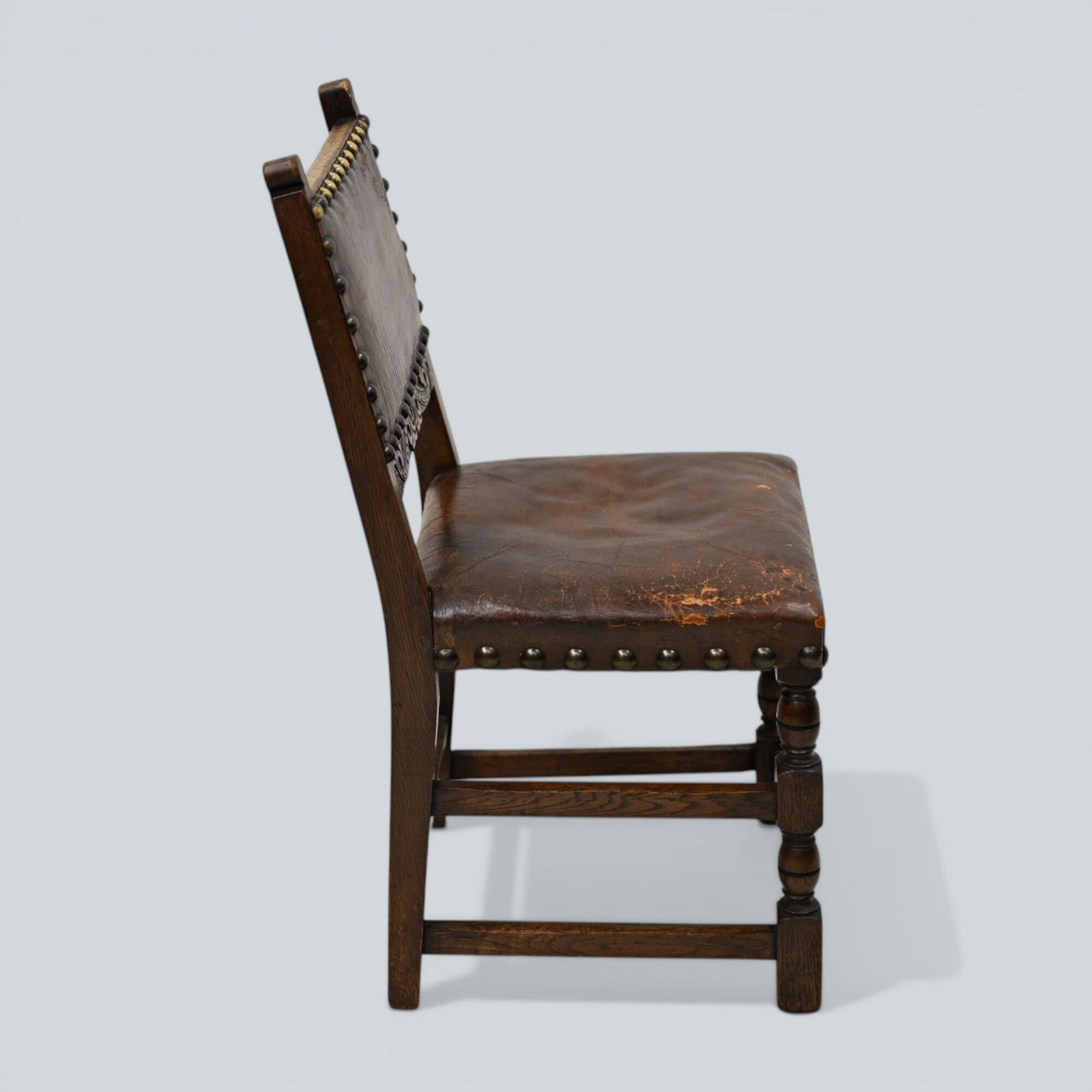 photo for sale 6 Jacobean Dining Chairs Cromwellian Style Studded Leather Free Uk Delivery*