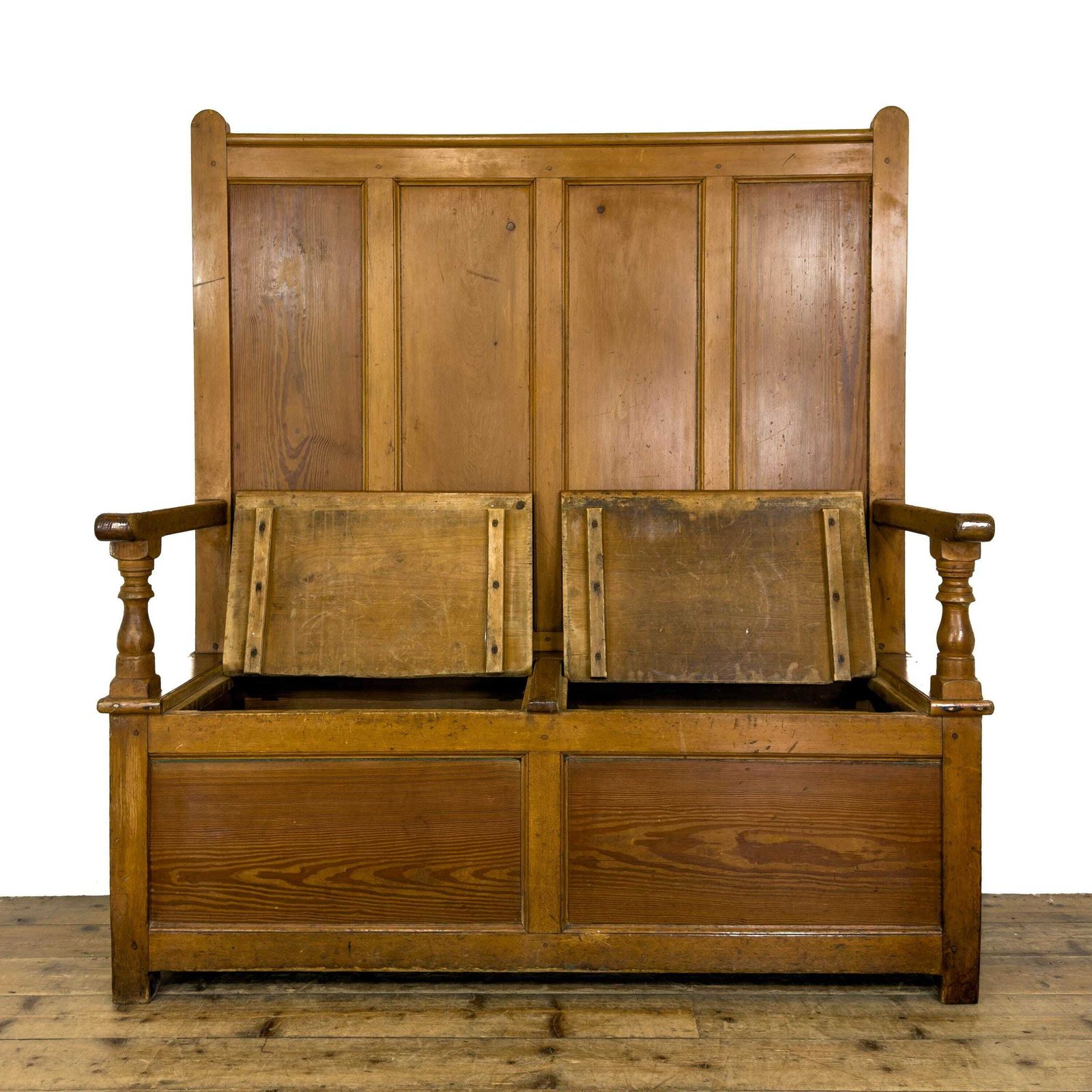 Antique Country Pine Settle Bench | Rustic Furniture | Rustic Bench | Rustic Settle | Pine Furniture photo buy