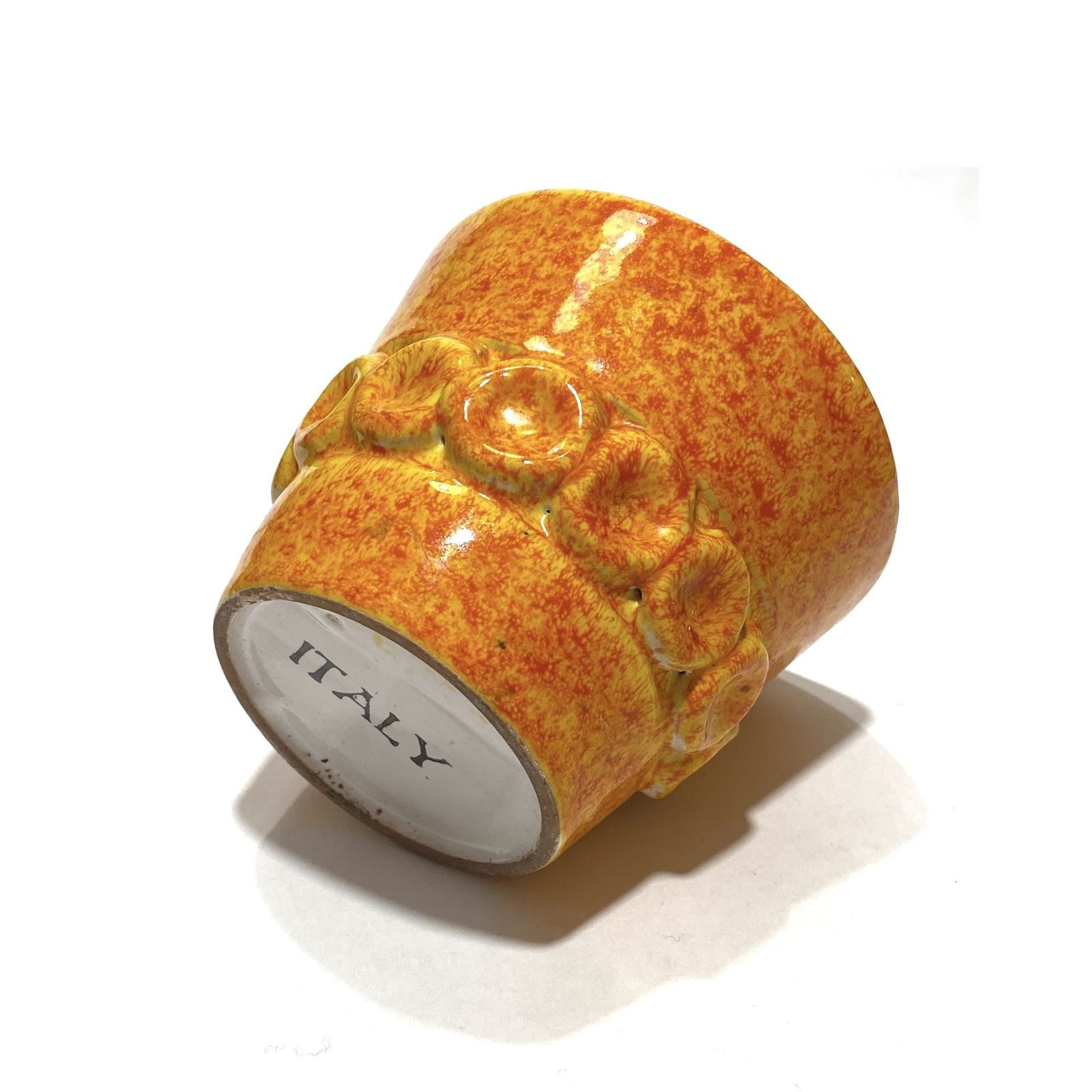 Italian Pottery Planter In Speckled Fire Glaze  1970s Art Pottery photo for sale