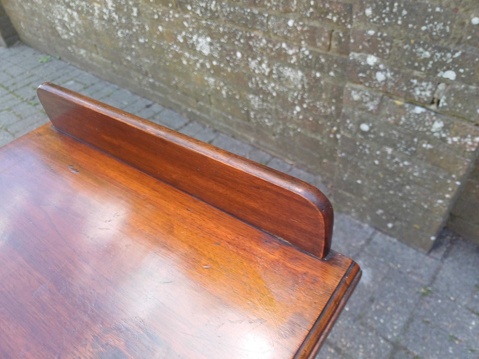 Antique Mahogany Bedside Or Pot Cupboard Robbon & Sons Newcastle Edwardian Nightstand Cabinet Brass Handle Vintage photo for sale