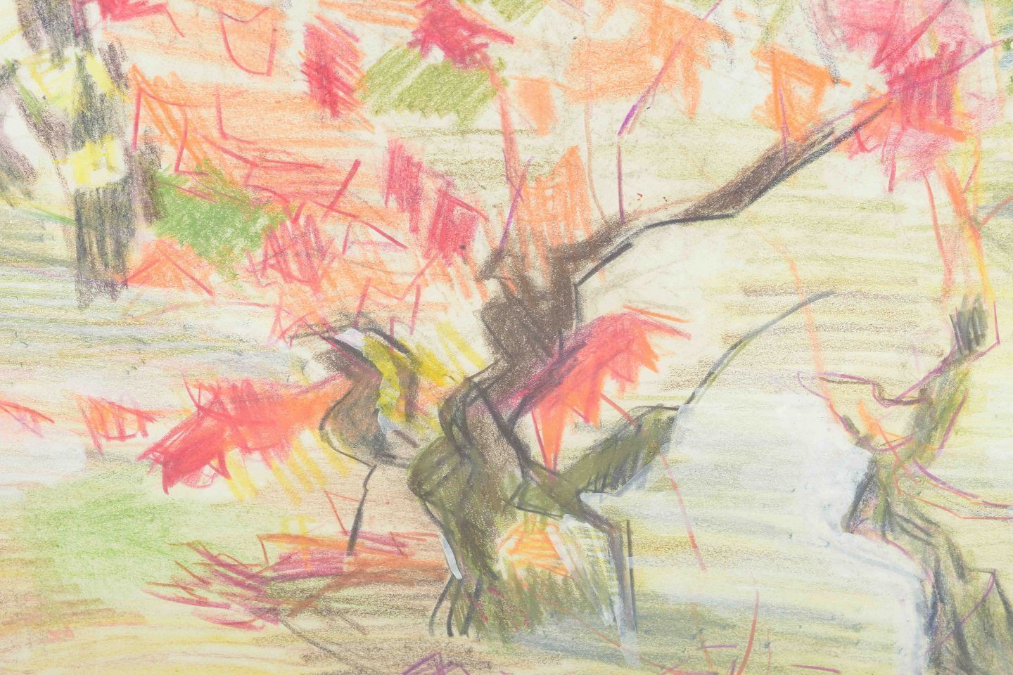 Brita Af Klercker. Kleurrijke abstracte compositie. Pastel op papier. 1950s/60s