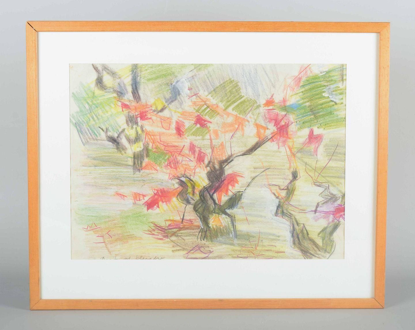 Brita Af Klercker. Colorful Abstract Composition. Pastel On Paper. 1950s/60s photo furniture