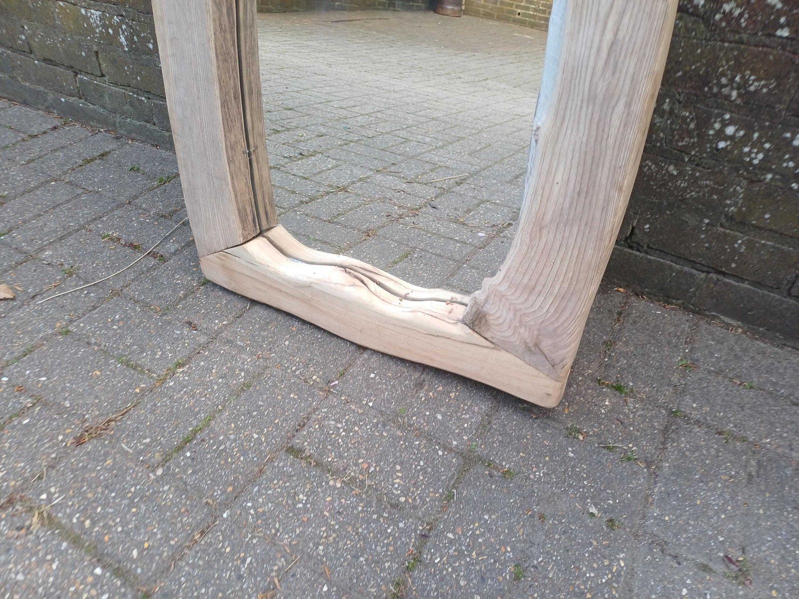 Chunky Large Unique Driftwood Elm Wall Mirror Organic Rustic Wooden Frame Handmade Bespoke Mirror Natural Wood Reclaimed photo vintage