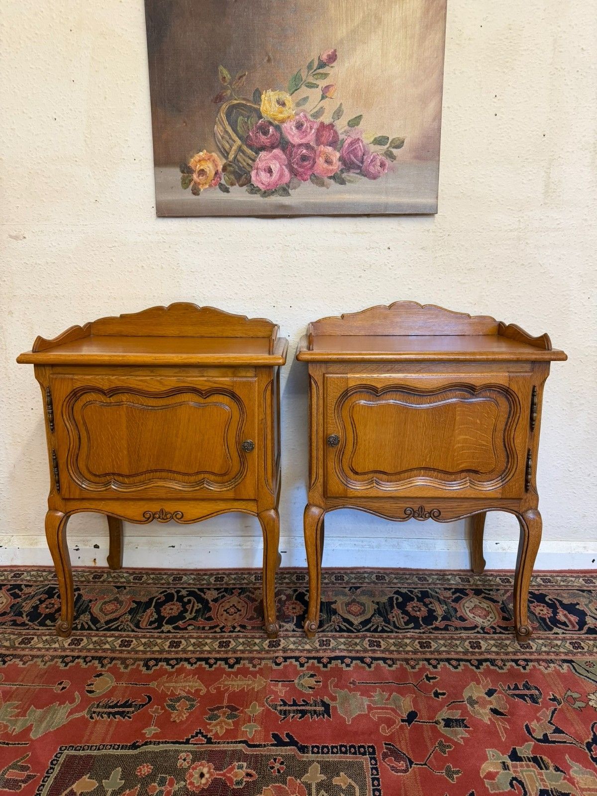 Pair Of French Oak Bedside Cabinets Circa 1950