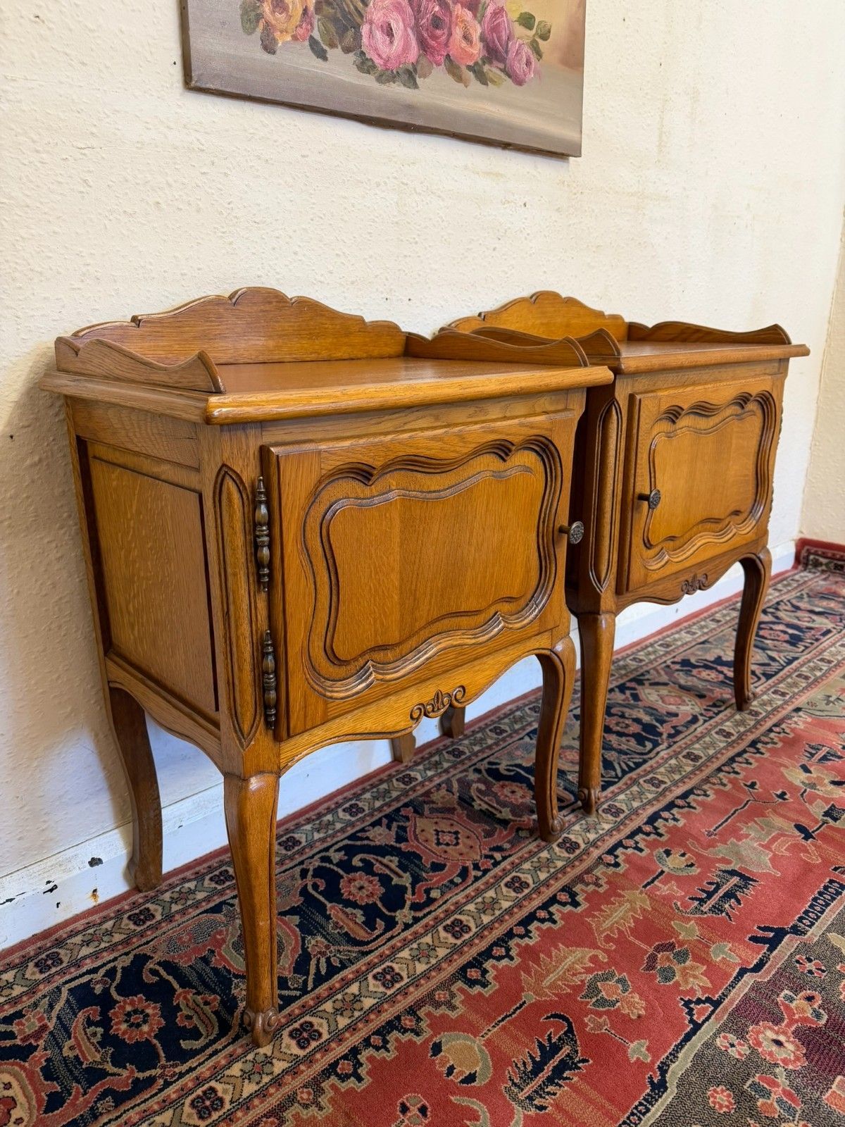 Pair Of French Oak Bedside Cabinets Circa 1950 photo for sale