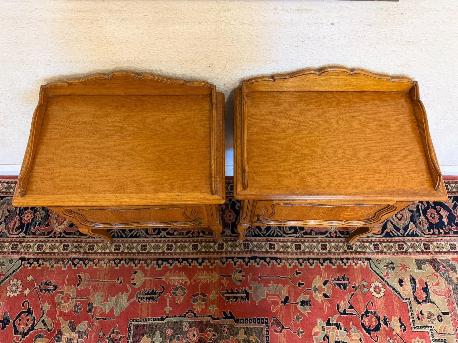 Pair Of French Oak Bedside Cabinets Circa 1950 photo Furniture