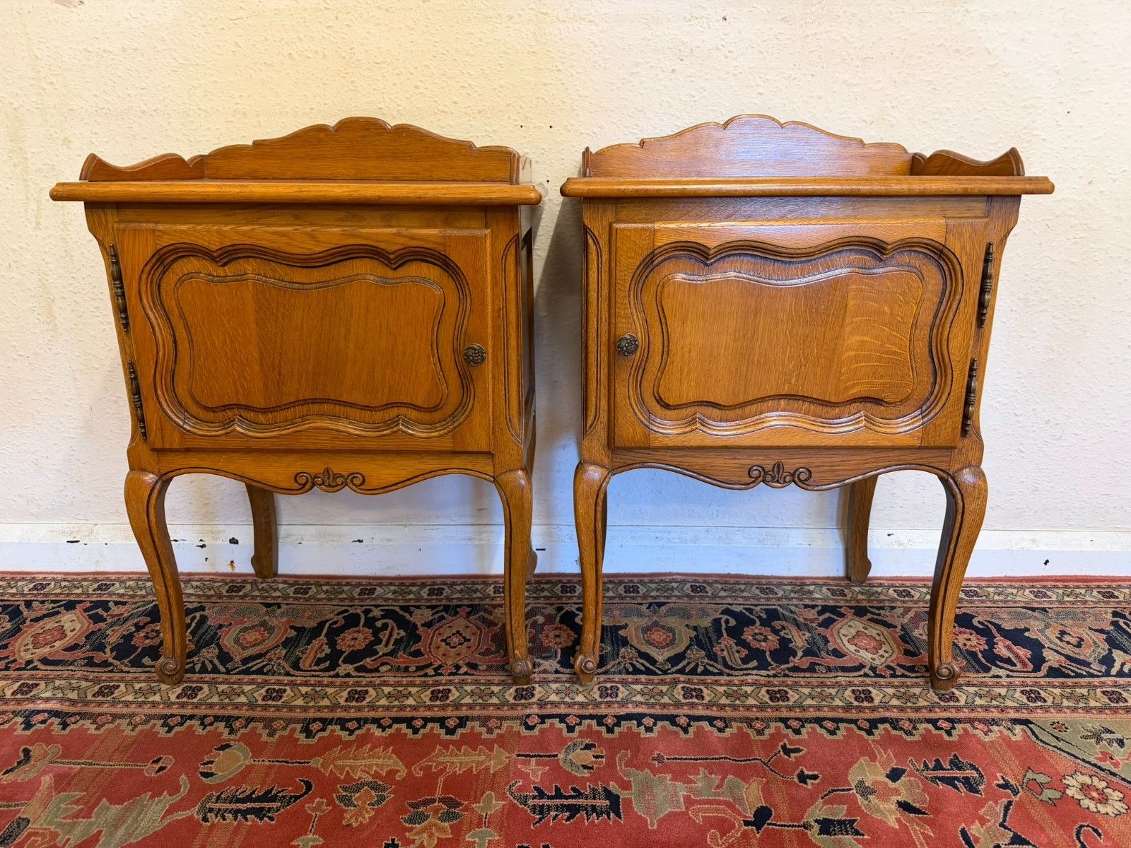 Pair Of French Oak Bedside Cabinets Circa 1950 photo vinterior