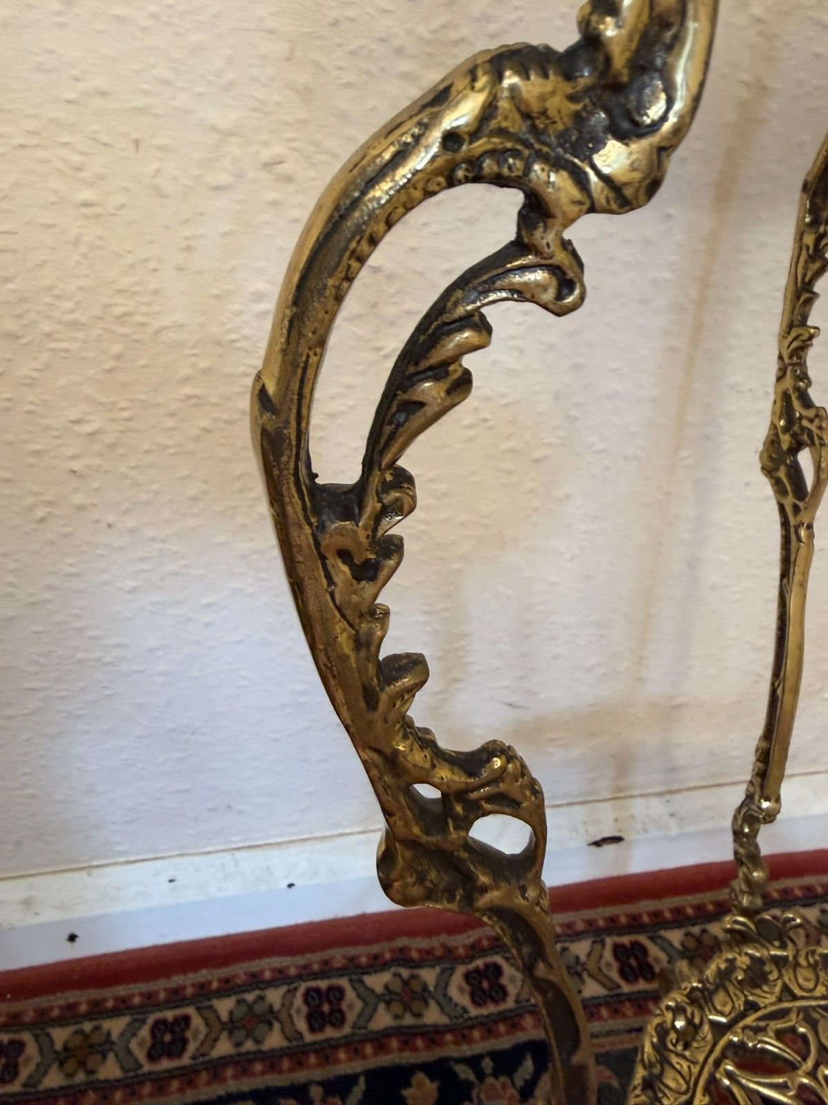 Frech Ornate Brass And Marble Stand Circa 1950 photo vinterior