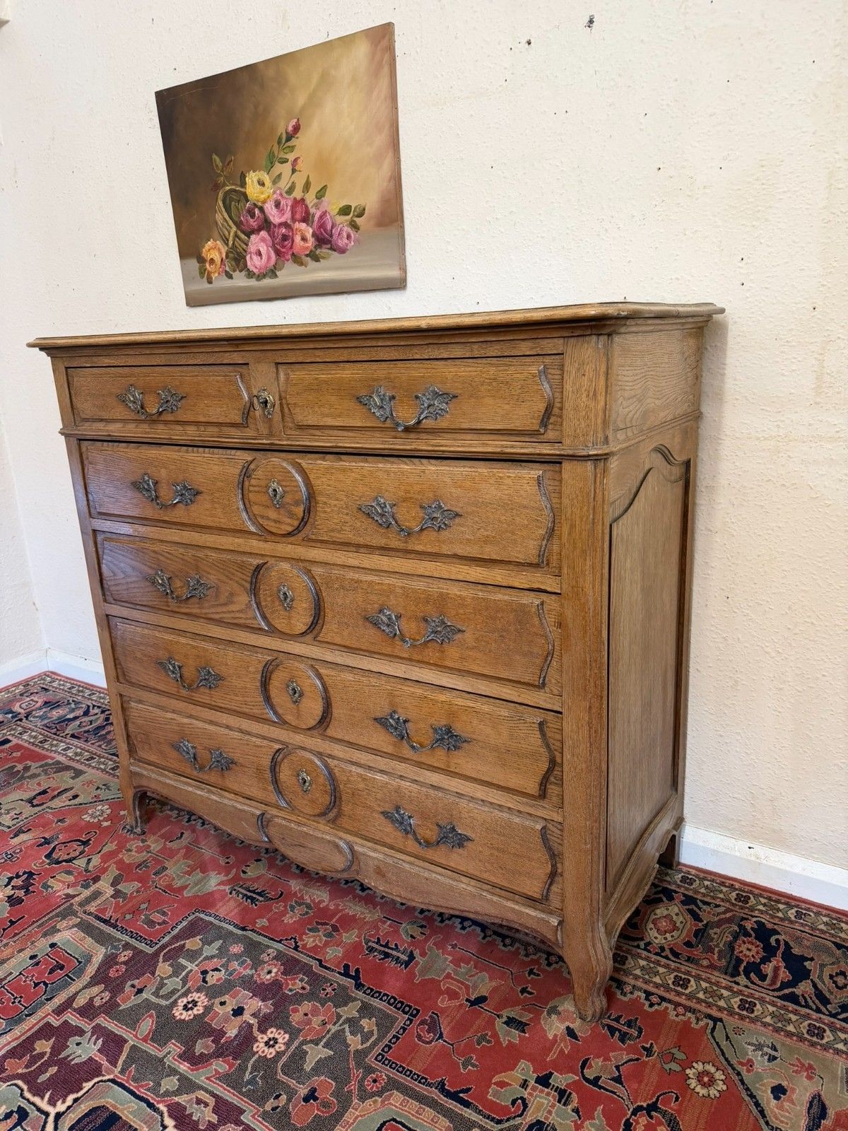 Quality Antique French Oak Chest Of Six Drawers Circa 1900 photo furniture