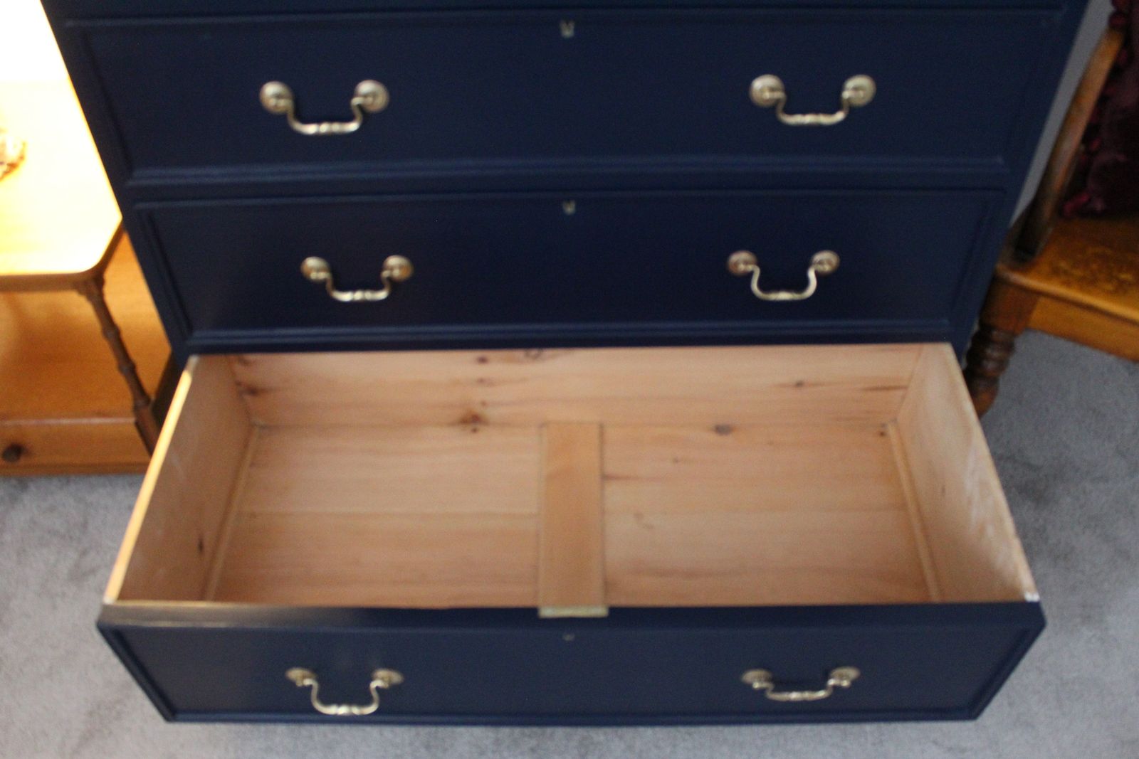 Furniture Large Painted Antique Pine Chest Of Drawers photo