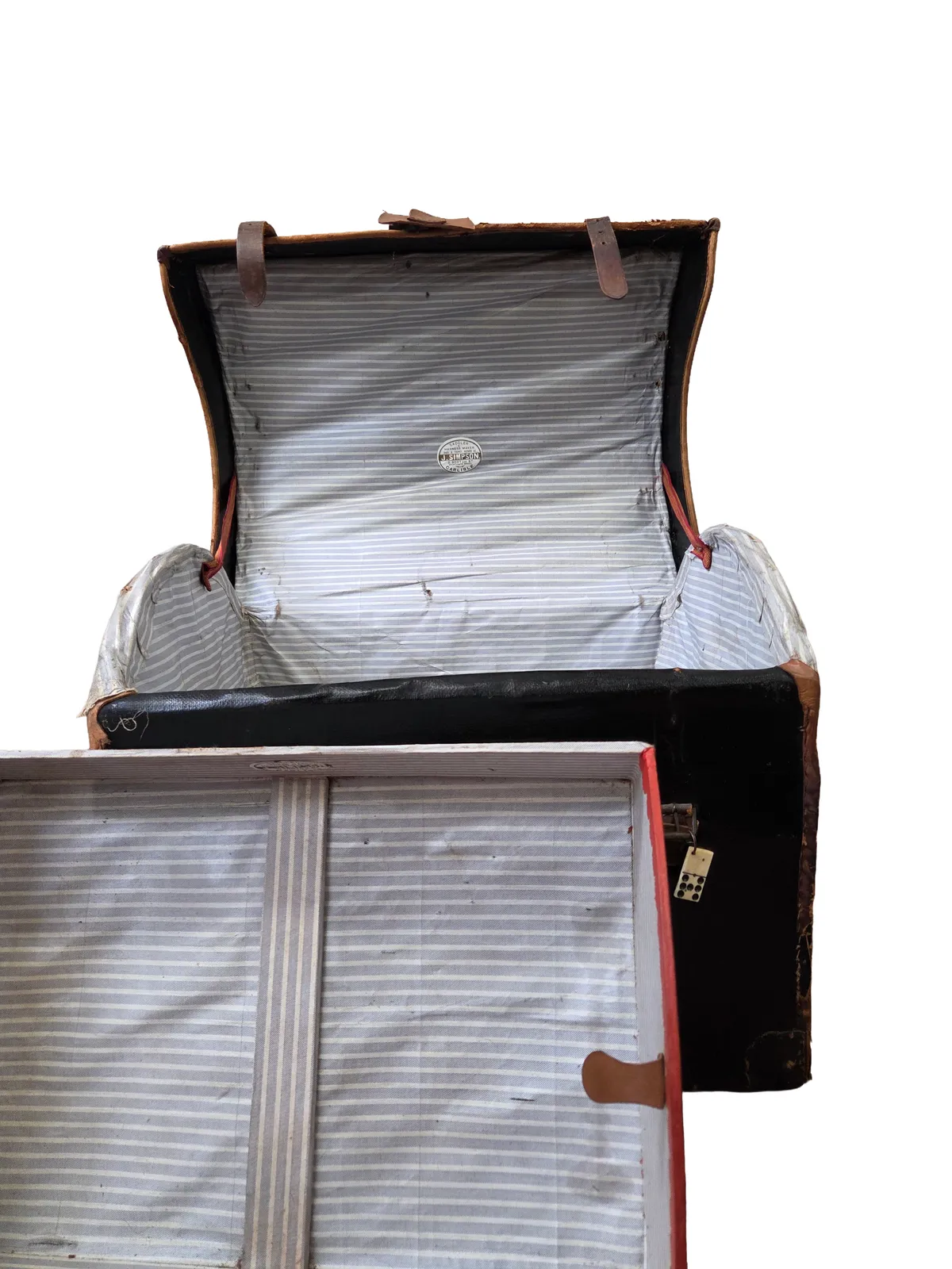 Late Victorian Dome Top Steamer Trunk   Travel Chest   J. Simpson, Carlisle photo 225.0