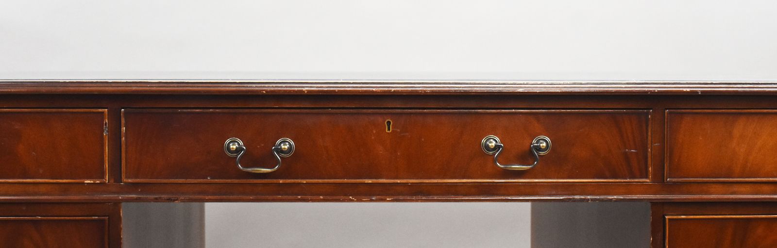 Mahogany Partners Desk, 1980s, Vintage photo for sale