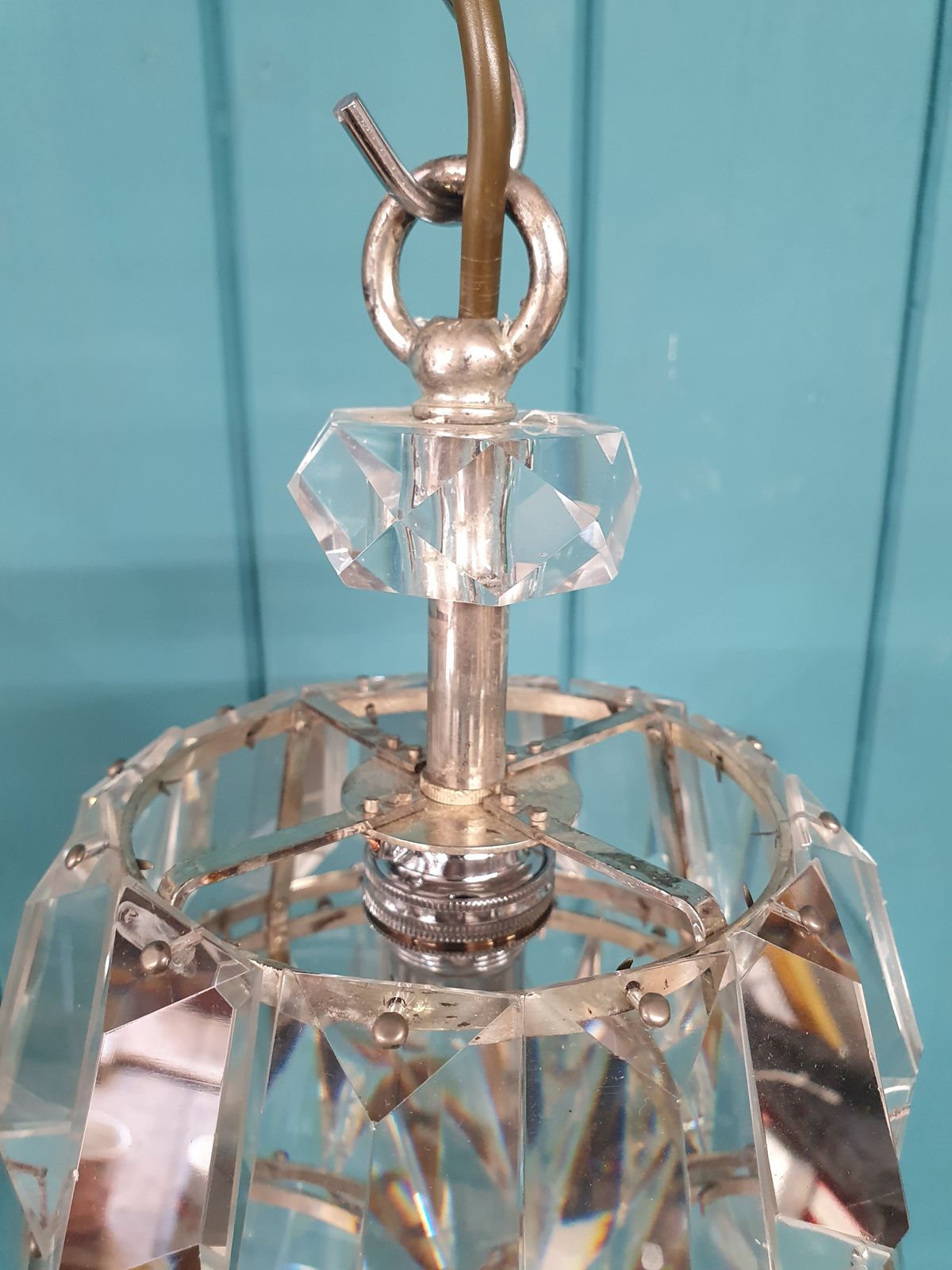 Early 20th Century Prism Chandelier 7" photo vinterior