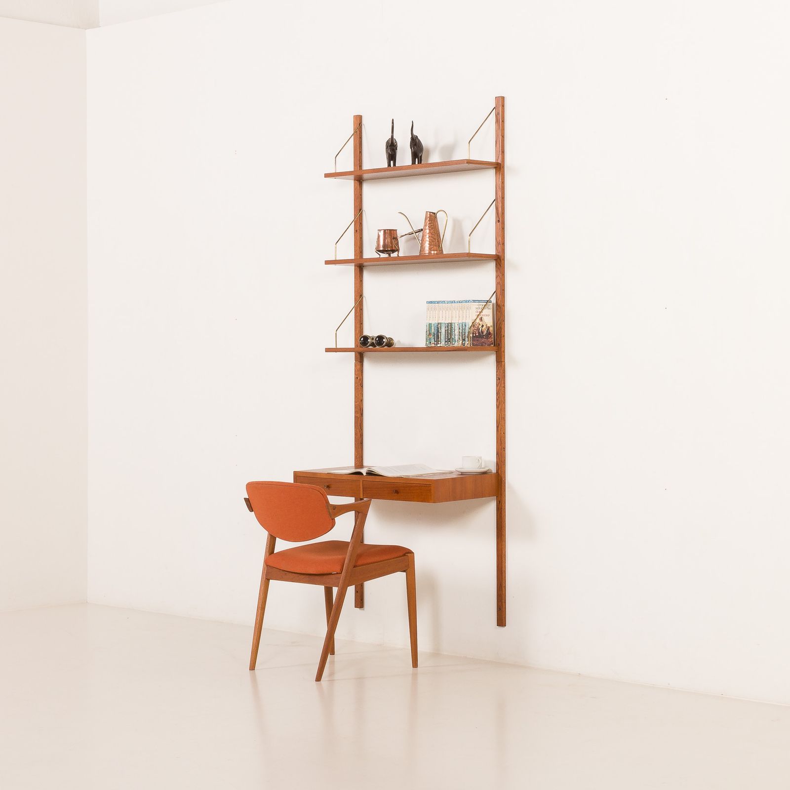 Danish Teak Shelving Unt With A Desk In The Style Of Poul Cadovius, 1960s