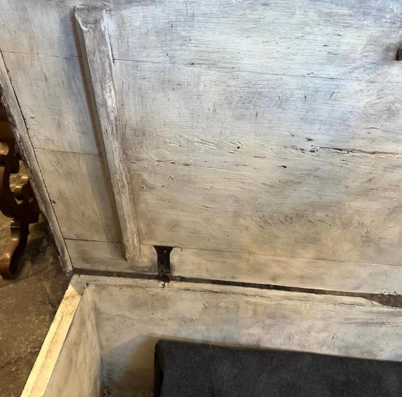 photo vinterior Late 19th Century Black And White Lacquered Wood Florentine Blanket Chest