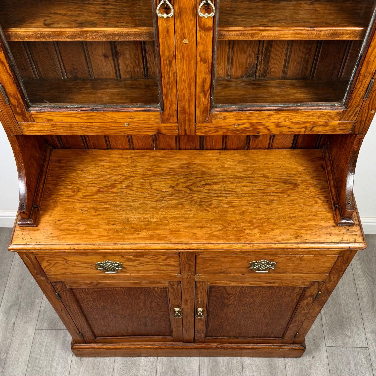 Furniture Antique 19th Century Victorian Pitch Pine Dresser ( Af 5563 ) photo