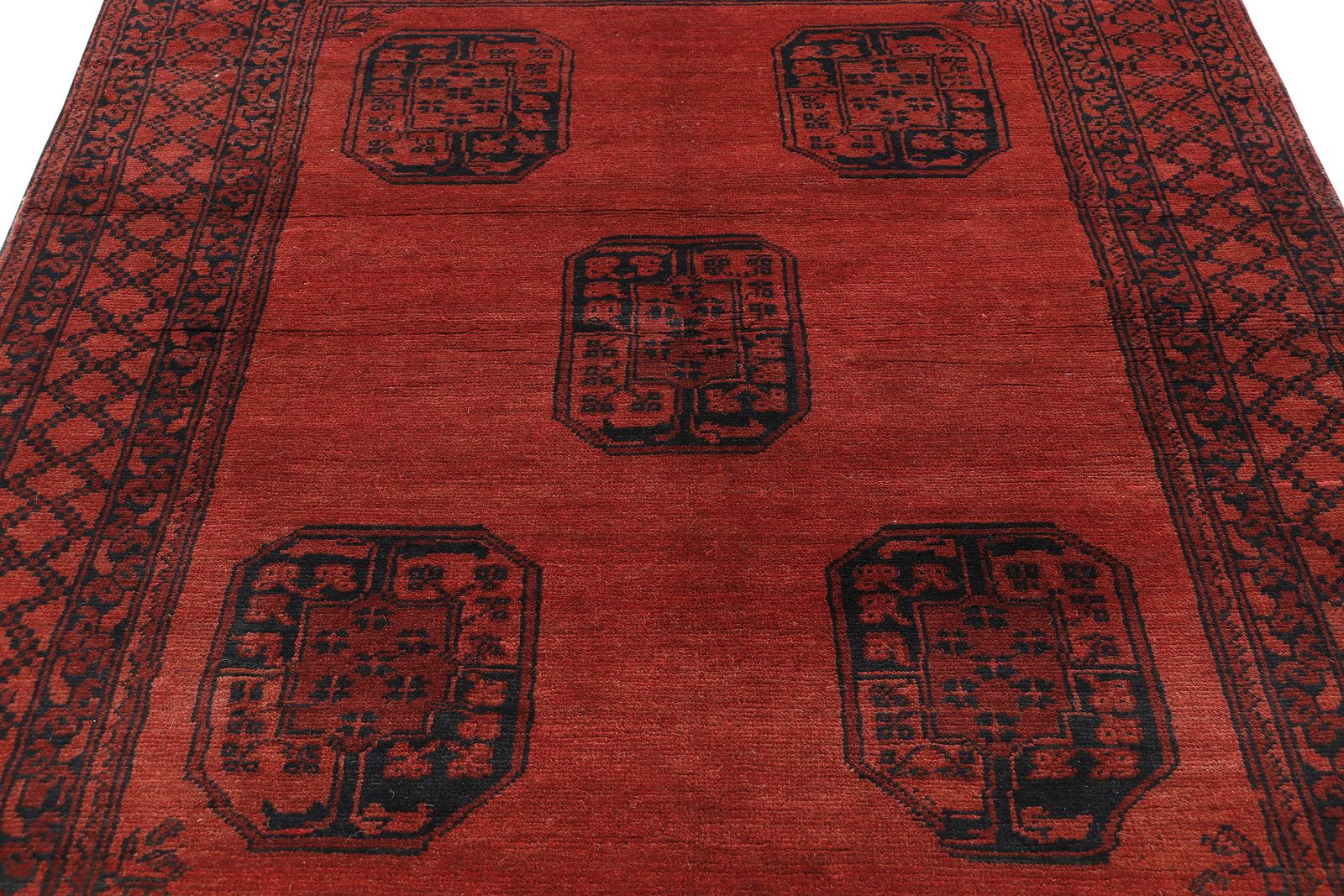 Beautiful Bokhara Hand Knotted Geometric Area Rug 5x6 photo for sale