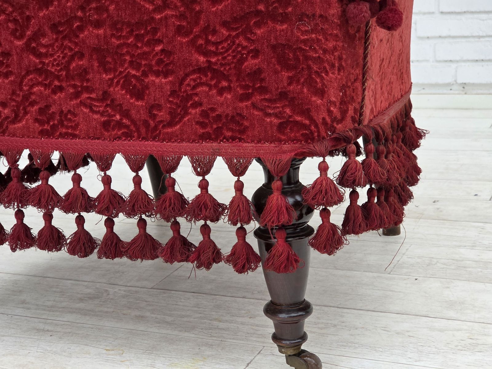 1950s, Danish Highback Armchair, Furniture Velour, Beech Wood Legs. photo Furniture