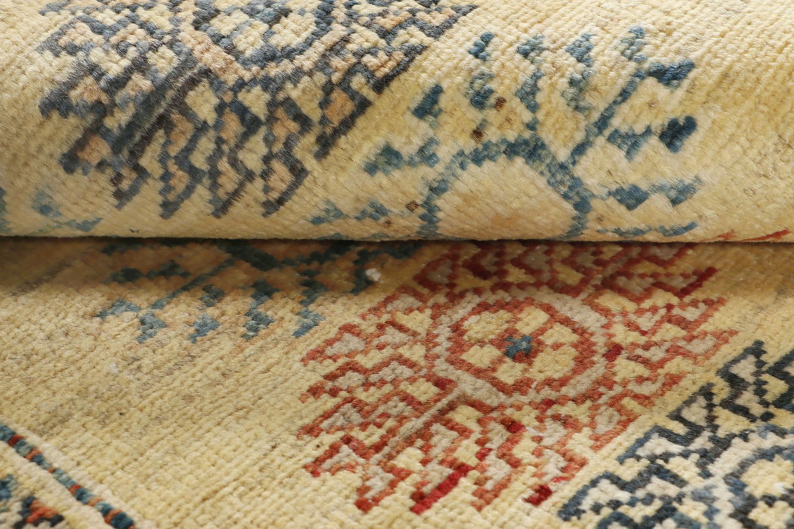 Small Gold Bokhara Turkmen Geometric Unique Rug photo 206.0