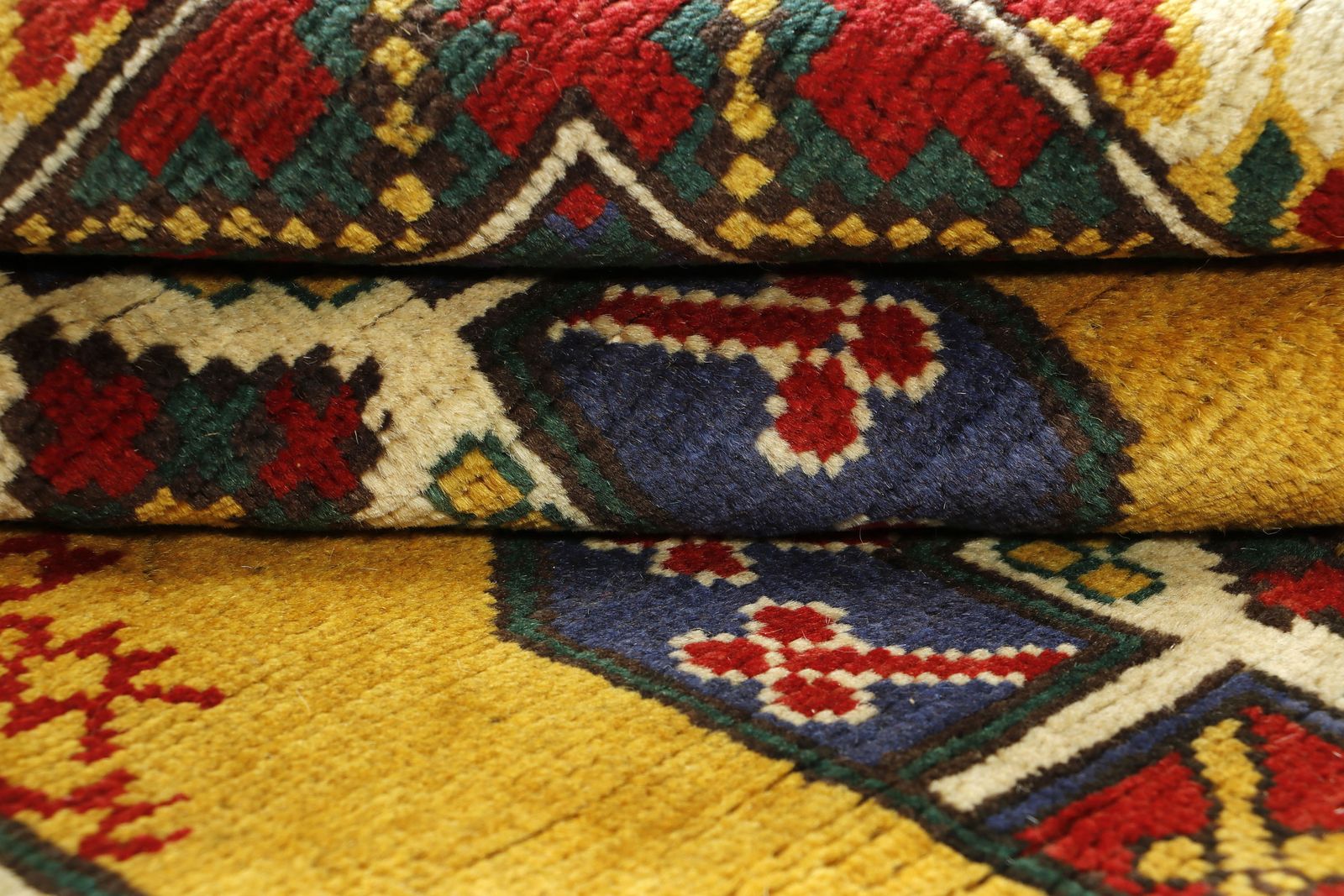 4x6 Gold Bokhara Handmade Afghan Geometric Area Rug photo 374.0