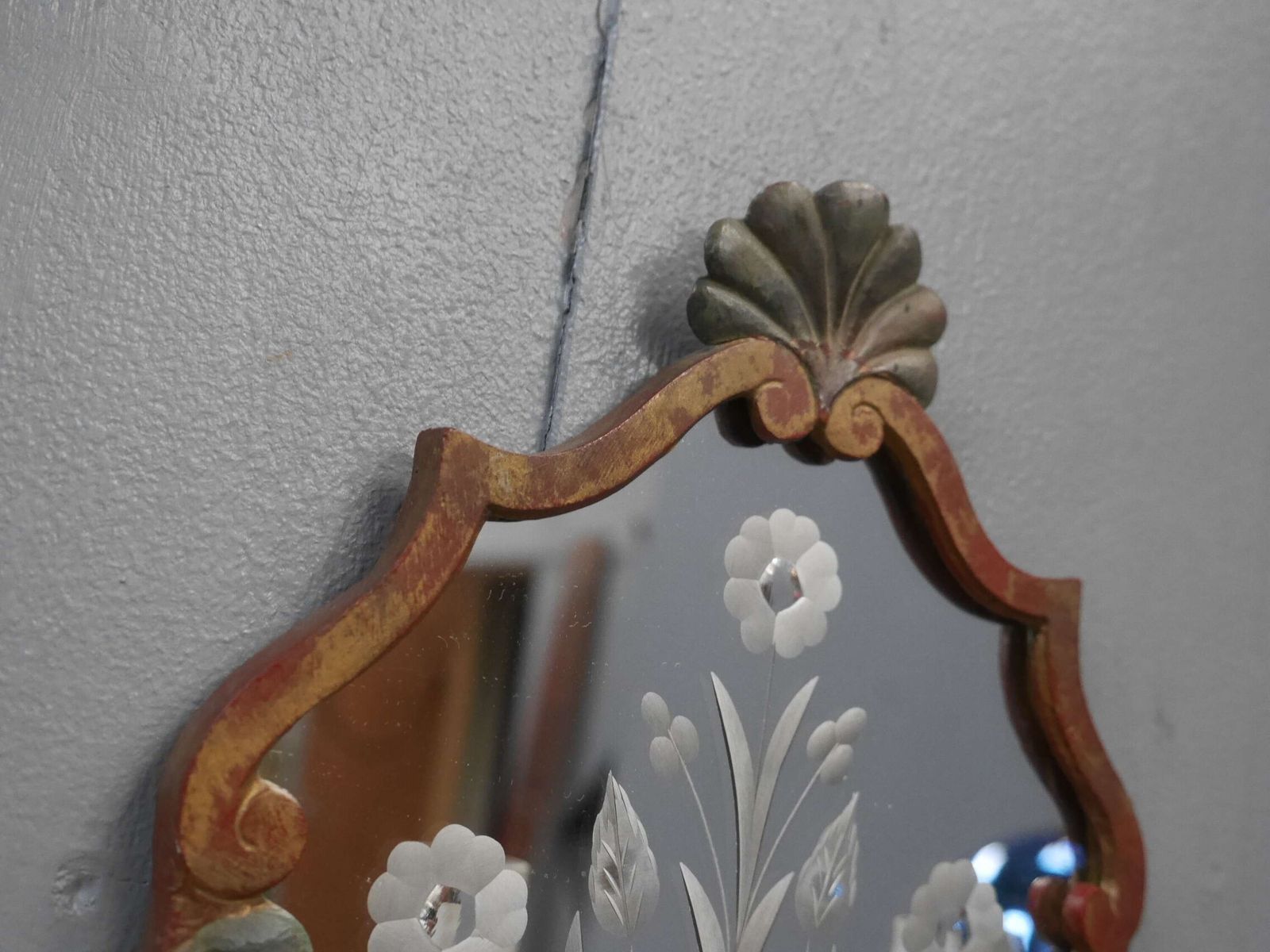 French Cut Glass Polychrome Mirrored Sconces photo buy