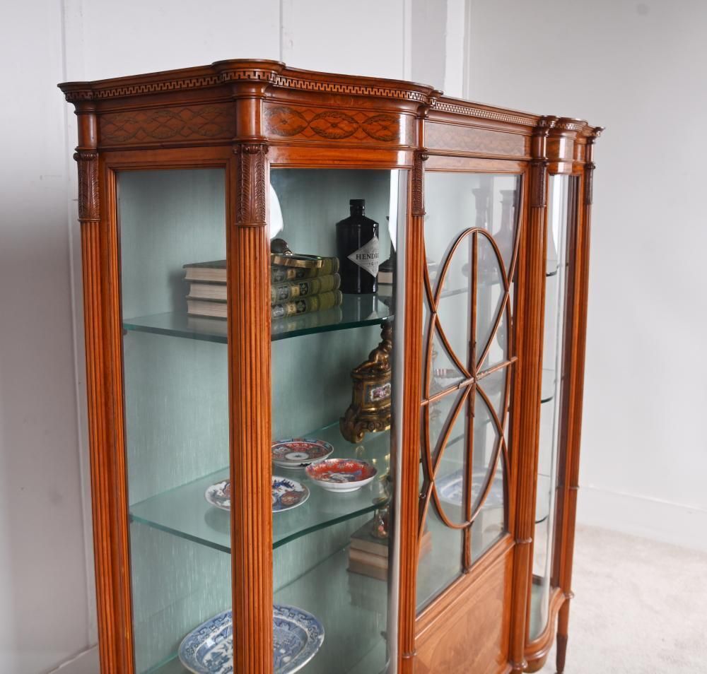photo furniture Victorian Satinwood Display Cabinet Edwards And Roberts Circa 1880